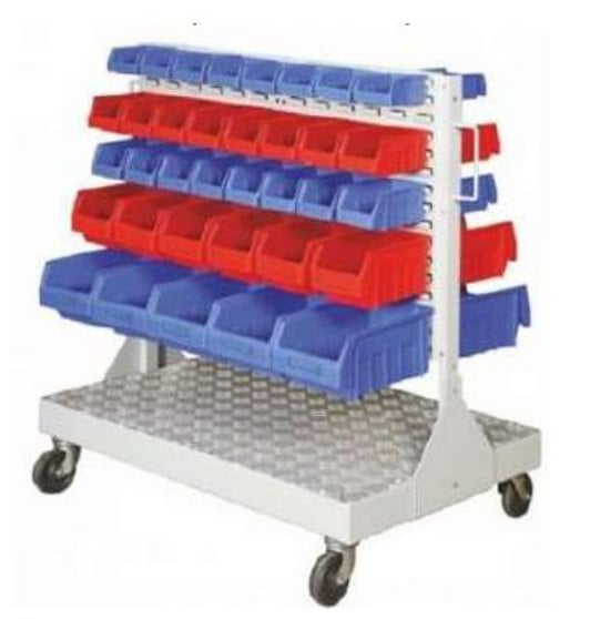 Material storage trolley with Bins